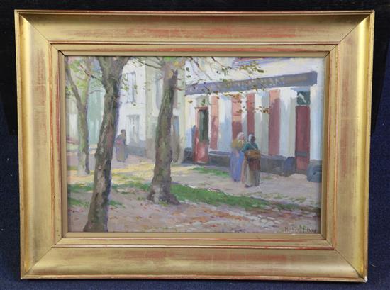 Herbert J. Day French street scene 9 x 13in.